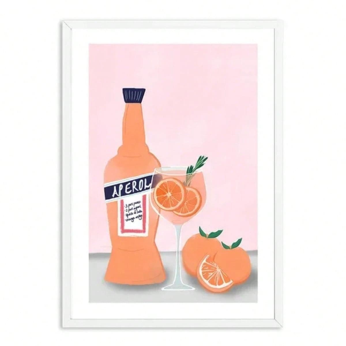 1 Pièce D'art Mural De Dessin Animé Scandinave Pink Cocktails Impression De Poster D'huile Sur Toile Hd Pour La Décoration De La Maison De Chambre