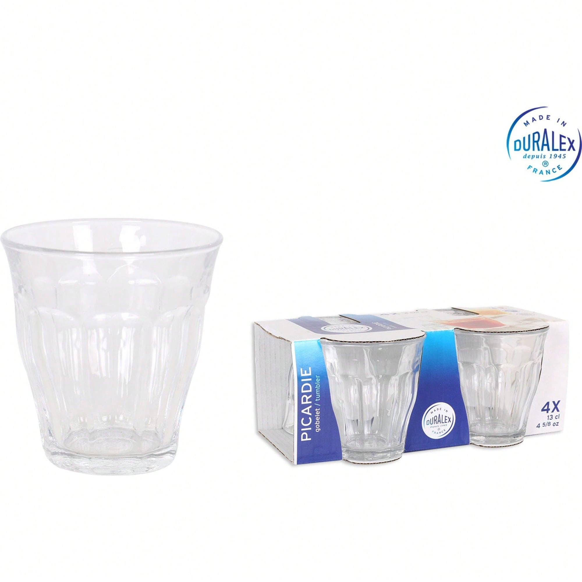| LOT DE 4 VERRES GIGOGNE TRANSPARENTS 360CC