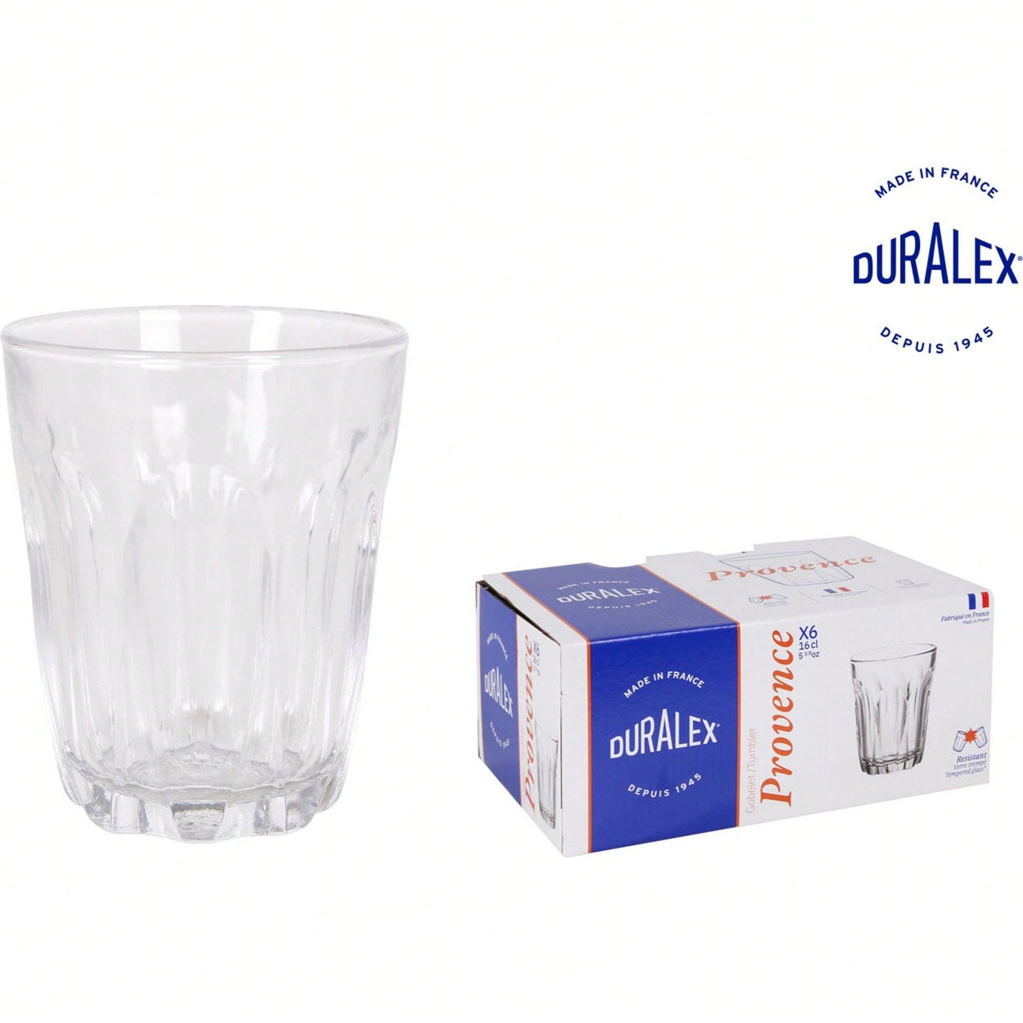 | LOT DE 6 VERRES PROVENCE TRANSPARENTS 13CL