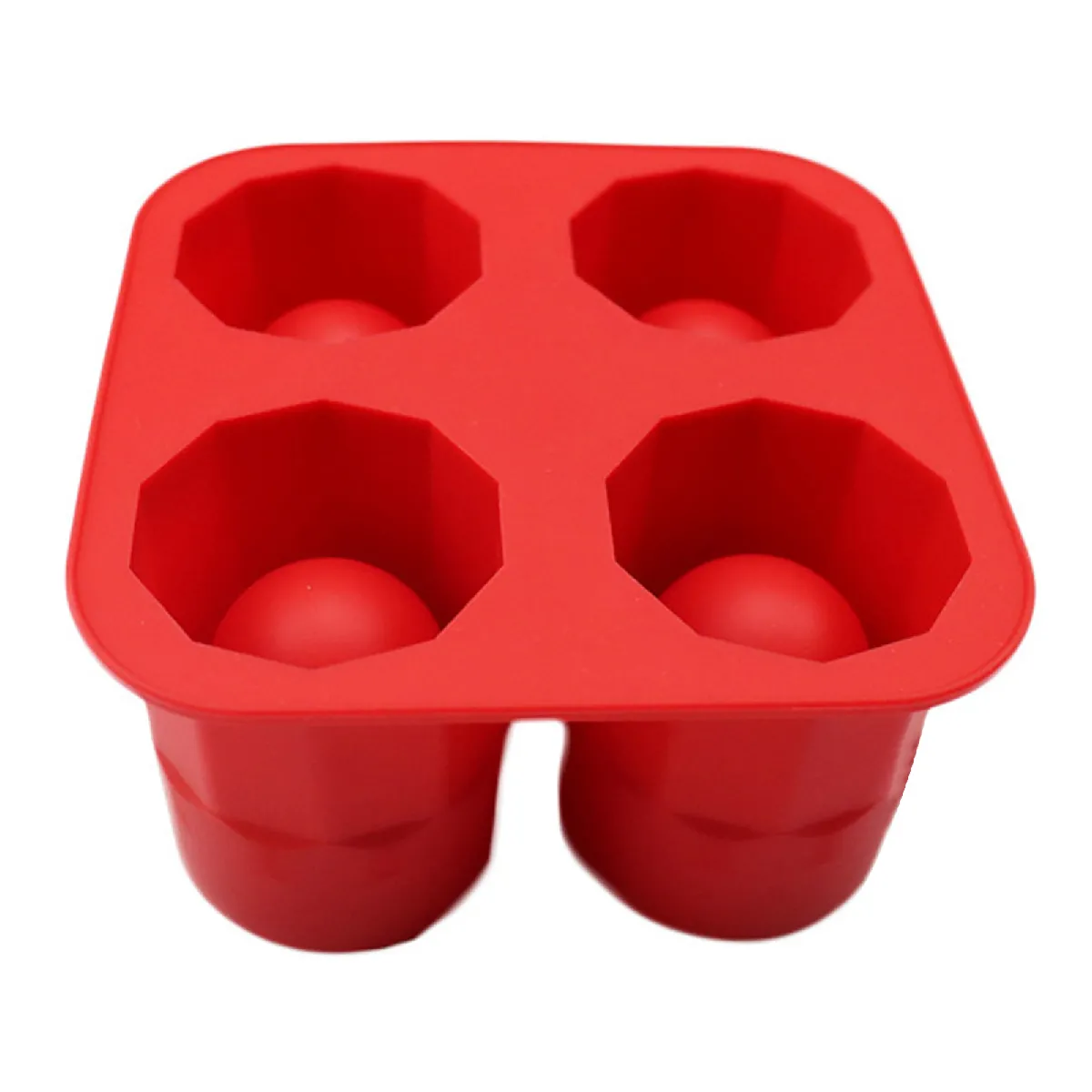 Bac à glaçons cylindrique réutilisable pour la préparation de cocktails et de pots de fleurs succulentes rouge